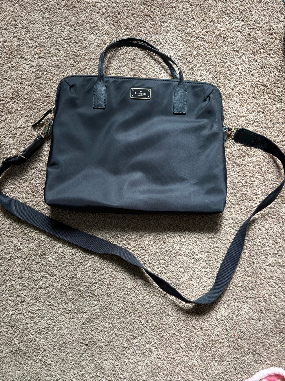 kate spade Black Nylon Laptop Briefcase with Shoulder Strap